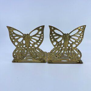 vintage brass collapsible butterfly bookends made in hong kong